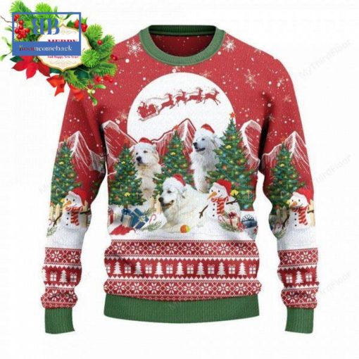 Great Pyrenees Christmas Tree Snowman Ugly Christmas Sweater