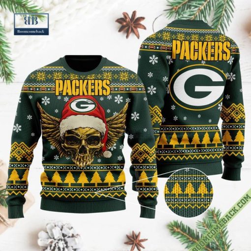 Green Bay Packers Skull Wings Ugly Knitted Sweater