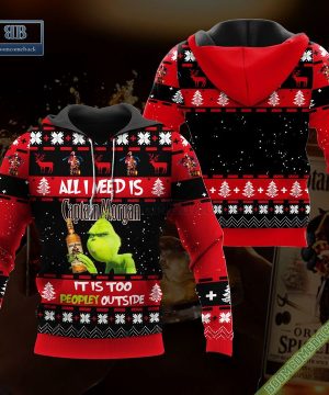 Grinch All I Need Is Captain Morgan It Is Too Peopley Outside Ugly Christmas Sweater Hoodie Zip Hoodie Bomber Jacket