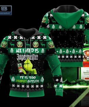 grinch all i need is jgermeister it is too peopley outside ugly christmas sweater hoodie zip hoodie bomber jacket 3 IhKst