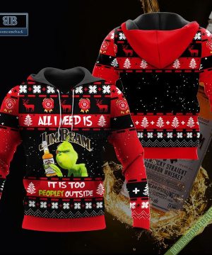 grinch all i need is jim beam it is too peopley outside ugly christmas sweater hoodie zip hoodie bomber jacket 2 rOCWK