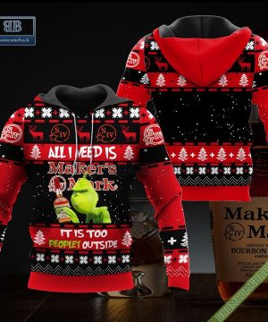 grinch all i need is makers mark it is too peopley outside ugly christmas sweater hoodie zip hoodie bomber jacket 2 MiUA3