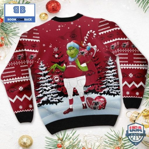 Grinch Arkansas Razorbacks NCAA Ugly Sweater