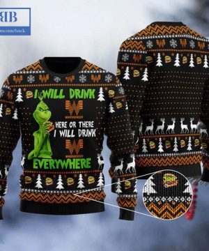 grinch i will drink whataburger everywhere ugly christmas sweater 3 1hm8S