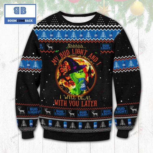 Grinch Witch Bud Light Beer Christmas Ugly Sweater