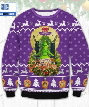 Grinch Witch Crown Royal Whiskey Christmas 3D Sweater