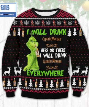 Grinch Witch I Will Drink Captain Morgan Christmas Ugly Sweater