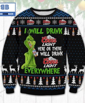 Grinch Witch I Will Drink Coors Light Christmas Ugly Sweater