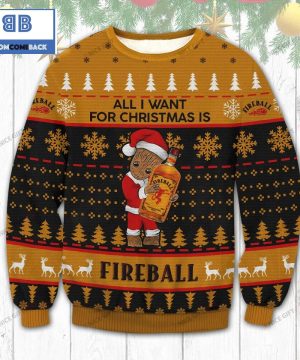 Groot All I Want For Christmas Is Fireball Cinnamon Whisky Christmas 3D Sweater