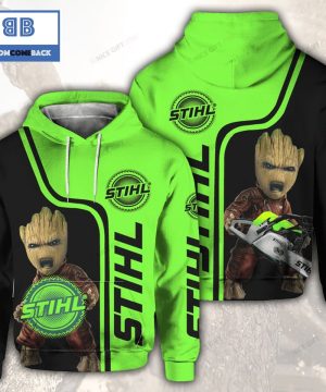 Groot Star War Stihl Black Green 3D Hoodie