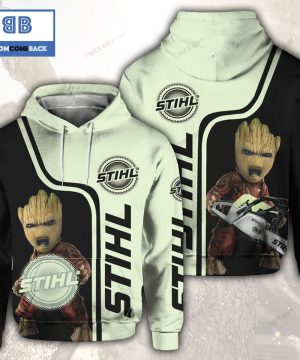 Groot Star War Stihl Black Light Green 3D Hoodie