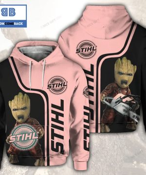 Groot Star War Stihl Black Light Pink 3D Hoodie