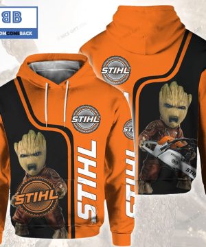 Groot Star War Stihl Black Orange 3D Hoodie