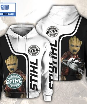 Groot Star War Stihl Black White 3D Hoodie