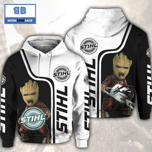 Groot Star War Stihl Black White 3D Hoodie