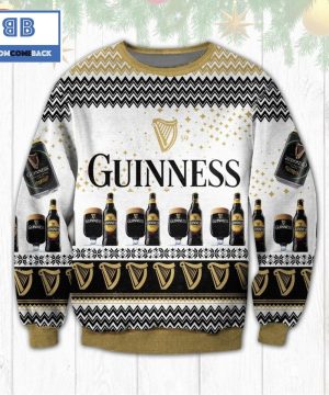 Guinness Beer Glass And Bottle Pattern Christmas 3D Sweater