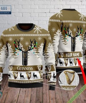 Guinness Beer Reindeer Custom Name Xmas Sweater