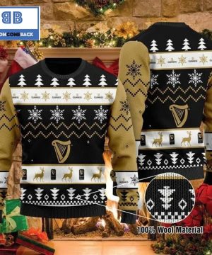 Guinness Beer Snowflake And Pine Pattern Christmas 3D Sweater