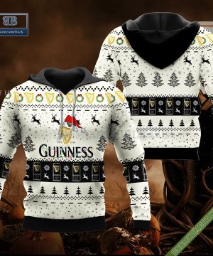 Guinness Santa Hat Christmas Ugly Christmas Sweater Hoodie Zip Hoodie Bomber Jacket