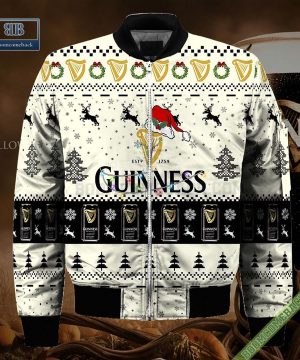 guinness santa hat christmas ugly christmas sweater hoodie zip hoodie bomber jacket 4 EFJds