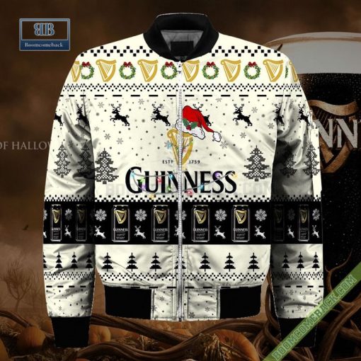 Guinness Santa Hat Christmas Ugly Christmas Sweater Hoodie Zip Hoodie Bomber Jacket