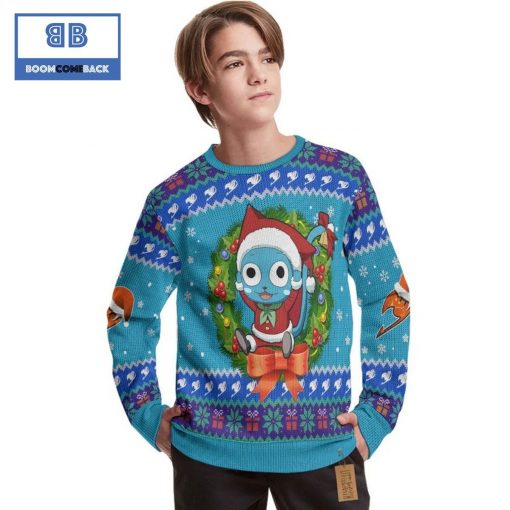 Happy Fairy Tails Anime Christmas Custom Knitted 3D Sweater