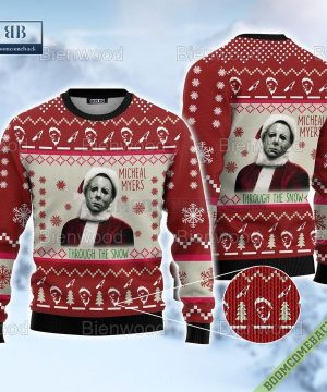 Happy Halloween Micheal Myers Through The Snow Christmas Sweater