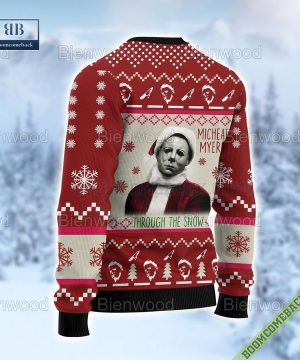 happy halloween micheal myers through the snow christmas sweater 5 G7pwx