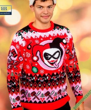 harley quinn hey puddin 3d ugly christmas sweater gift for adult and kid 5 ZHb7I