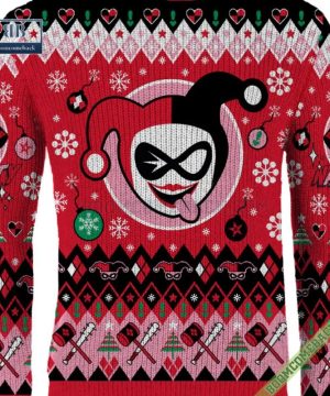 harley quinn hey puddin 3d ugly christmas sweater gift for adult and kid 9 UBill