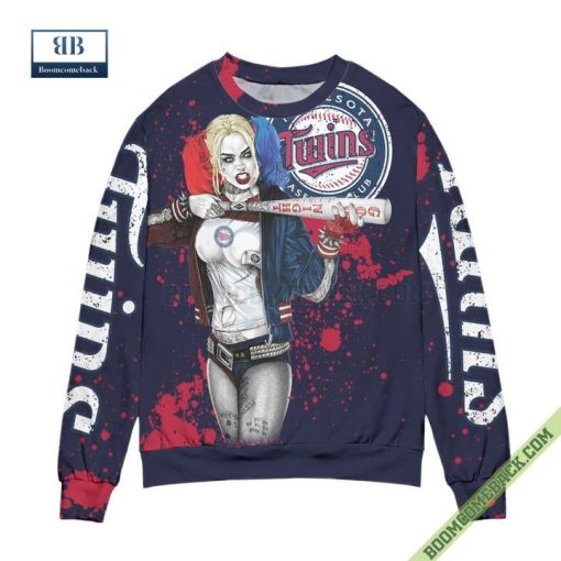 Harley Quinn Minnesota Twins Ugly Christmas Sweater