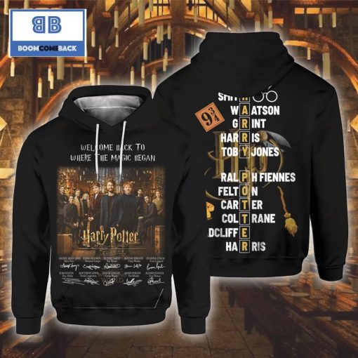 Harry Potter 20th Anniversary Return To Hogwarts Black Signature 3D Hoodie