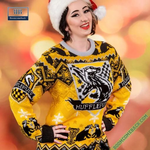 Harry Potter Hufflepuff House Ugly Christmas Sweater Gift For Adult And Kid