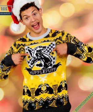 harry potter hufflepuff house ugly christmas sweater gift for adult and kid 5 gYajs