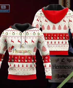 Hennessy Santa Hat Christmas Ugly Christmas Sweater Hoodie Zip Hoodie Bomber Jacket