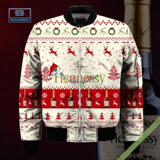 Hennessy Santa Hat Christmas Ugly Christmas Sweater Hoodie Zip Hoodie Bomber Jacket