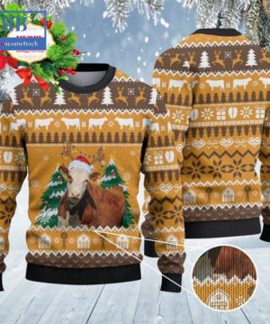 Hereford Cattle Christmas Tree Ugly Christmas Sweater