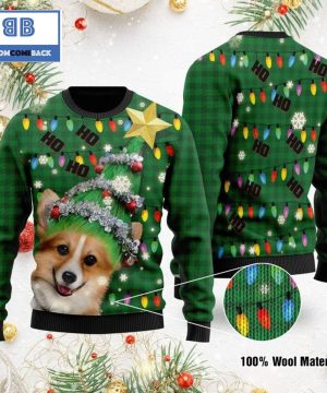 Ho Ho Ho Corgi Christmas Tree Ugly Sweater