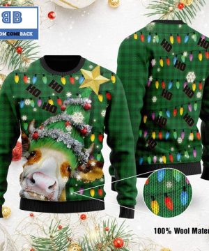 Ho Ho Ho Cow Christmas Tree Ugly Sweater