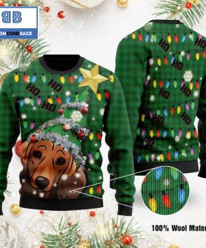 Ho Ho Ho Dachshund Christmas Tree Ugly Sweater