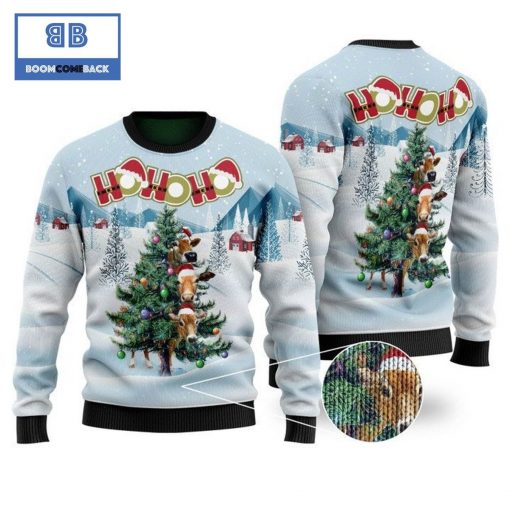 Ho Ho Ho Farming Cows Ugly Christmas Sweater