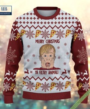 home alone merry christmas ya filthy animali pizza ugly sweater 3 SMUYZ