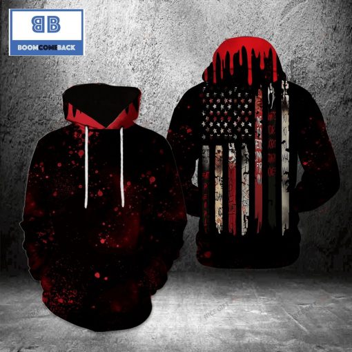 Horror American Flag Halloween 3D Hoodie