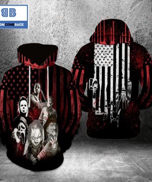 Horror Friends American Flag Halloween 3D Hoodie