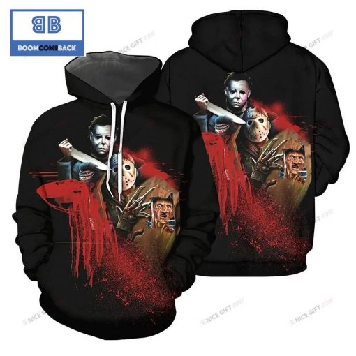 Horror Jason Voorhees Michael Myers Freddy Krueger Halloween 3D Hoodie