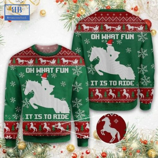 Horse Riding Oh What Fun It Is To Ride Ugly Christmas Sweater