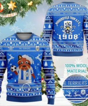 Huddersfield Town AFC The Terriers 3D Ugly Christmas Sweater