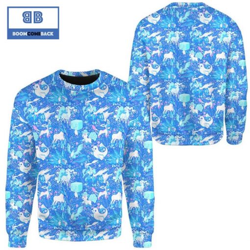 Ice Seamless Pattern Custom Pokemon Anime Christmas 3D Sweatshirt