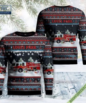 Illinois, City of Loves Park Fire Department Ugly Christmas Sweater