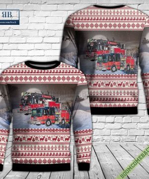 Illinois, Lincolnshire Riverwoods Fire Prevention District Ugly Christmas Sweater